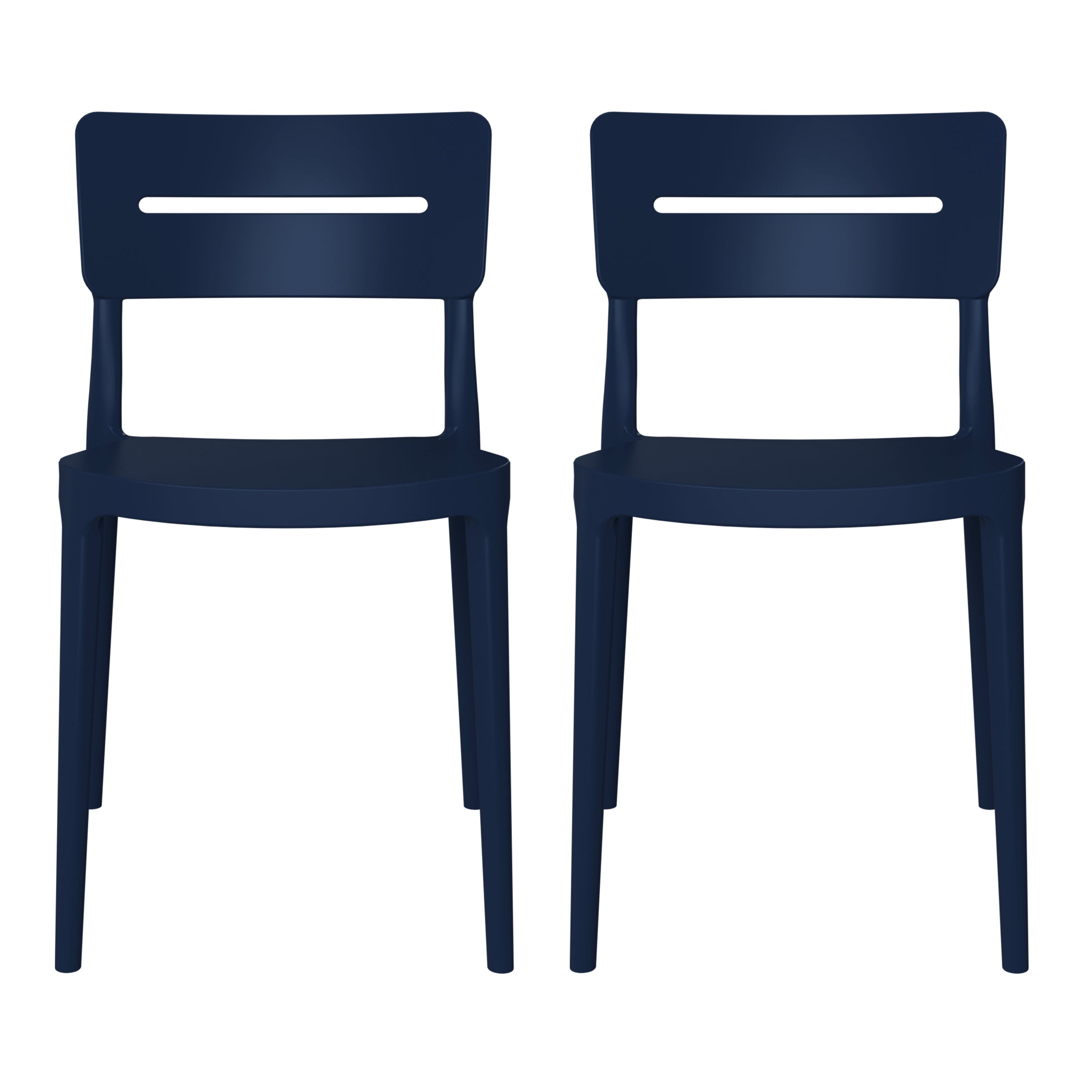 Playa Outdoor Modern Stackable Plastic Patio Dining Chairs (Set of 2)