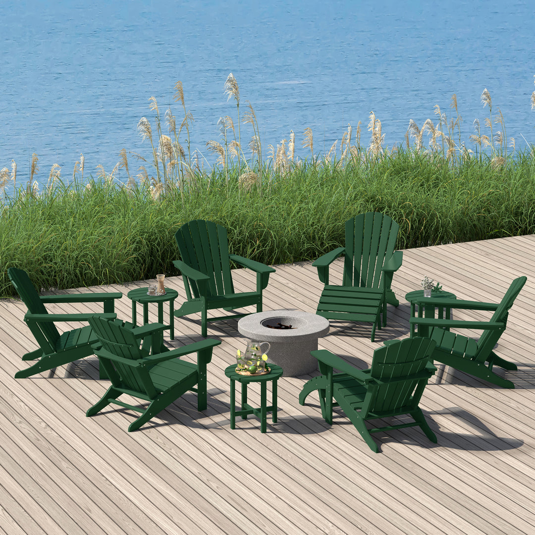 Dylan 12 Piece Outdoor Adirondack Chair With Ottoman And Side Table