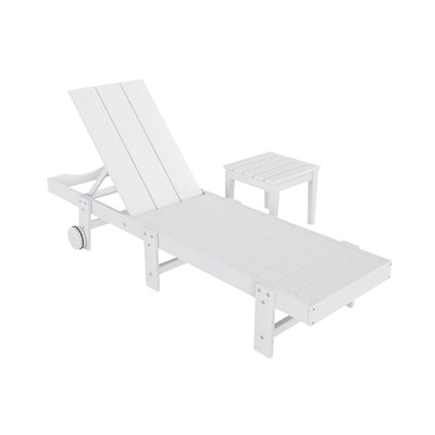 Ashore 2 Piece Modern Poly Reclining Chaise Lounge With Wheels