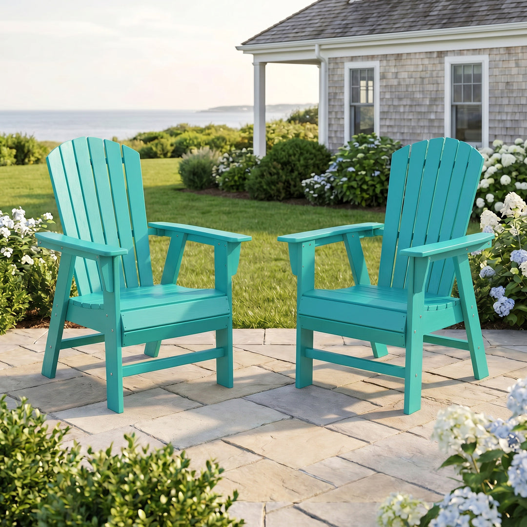Dylan Outdoor Modern HDPE Adirondack Patio Dining Chairs (Set of 2)