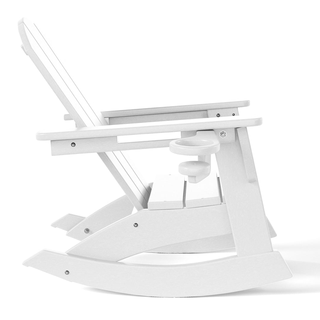 Malibu 3-Piece Kids Rocking Chair With Cup Holder and Square Side Table Set