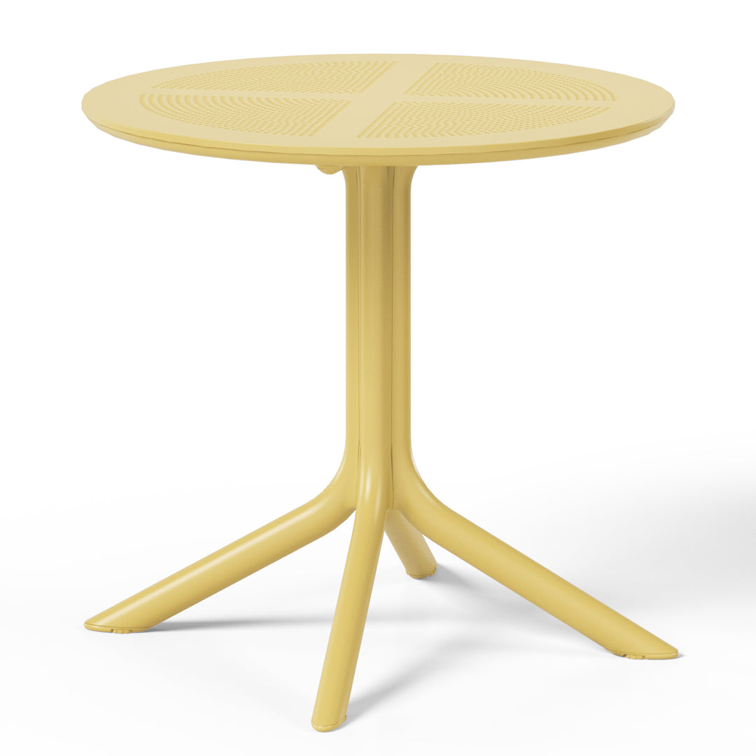 Playa 31.5" Round Plastic Outdoor Patio Dining Table for 4