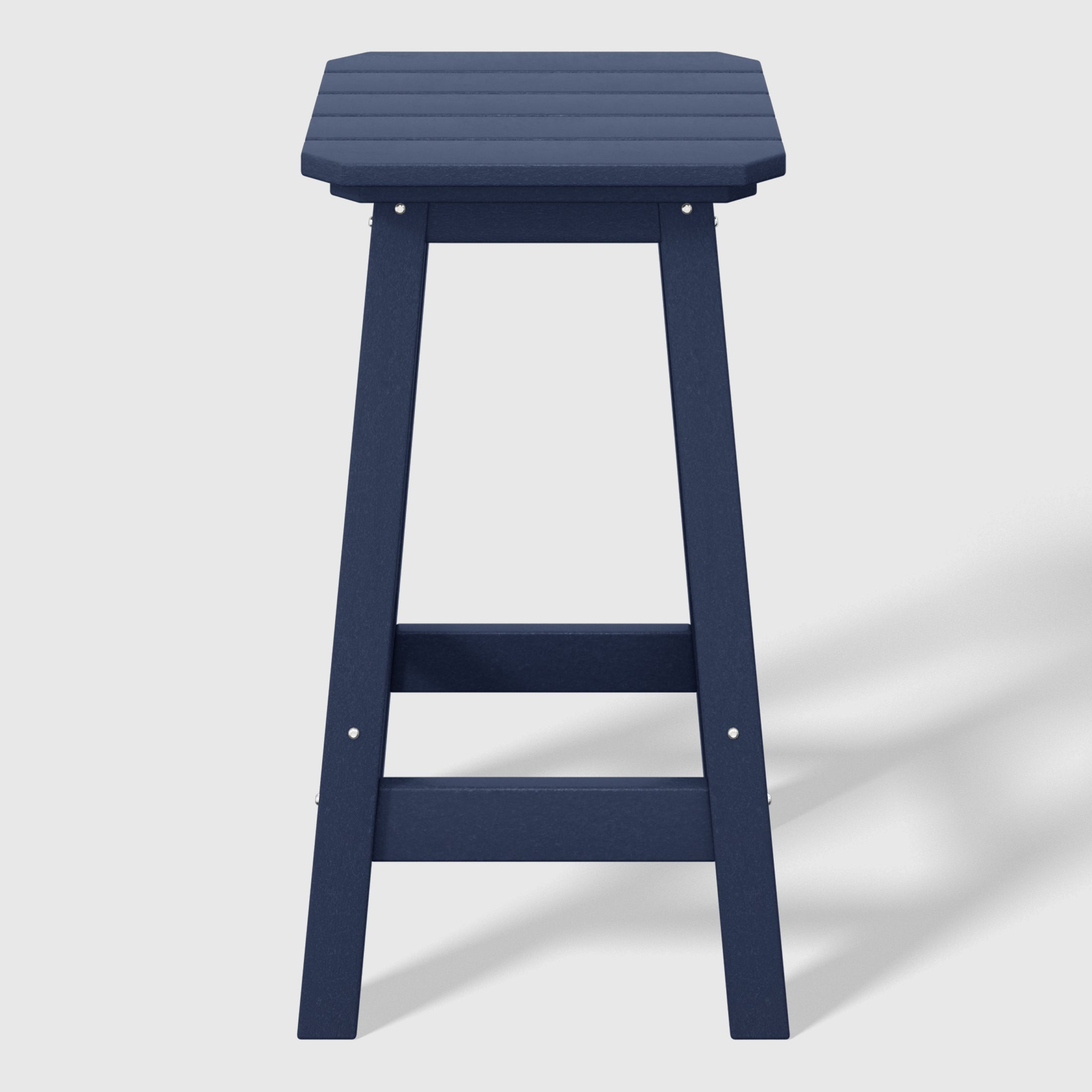 Malibu 24" HDPE Outdoor Patio Counter High Backless Square Bar Stool