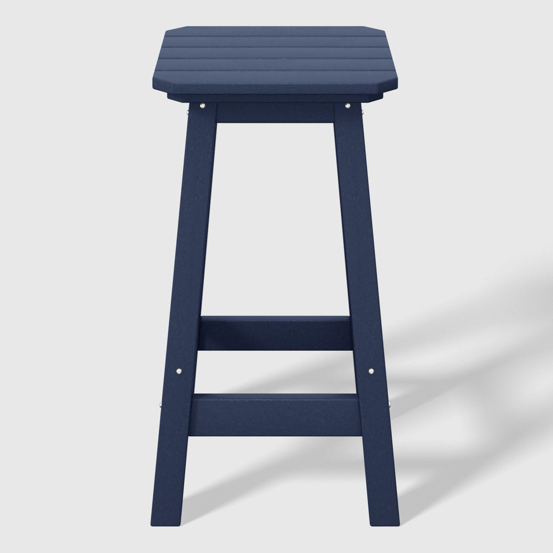 Malibu 24" HDPE Outdoor Patio Counter High Backless Square Bar Stools Set of Three