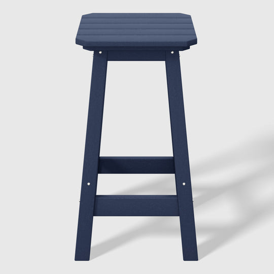 Malibu 24" HDPE Outdoor Patio Counter High Backless Square Bar Stools Set of Three