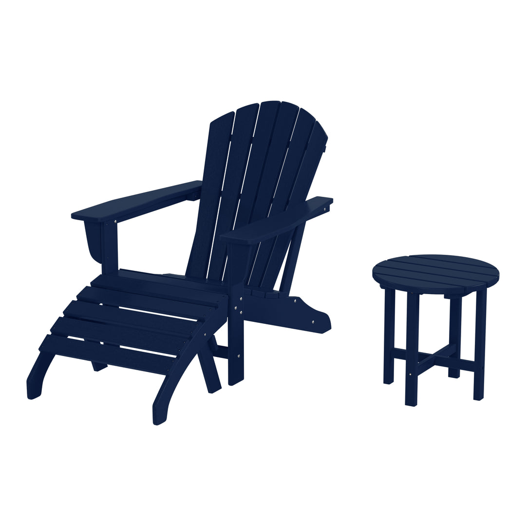Dylan Outdoor Adirondack Chair With Ottoman And Side Table 3-Piece Set