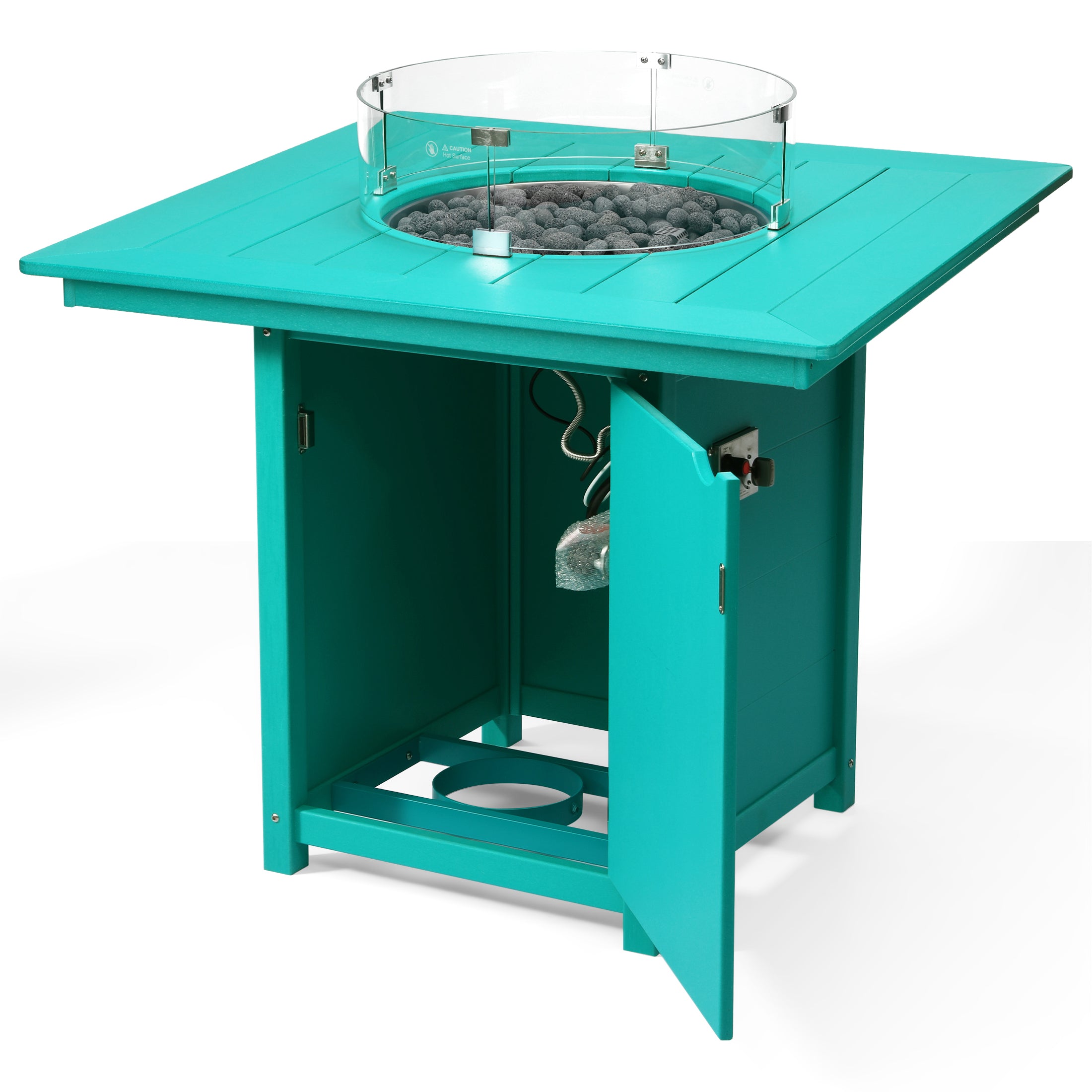 Helios 42" Modern Outdoor Patio Gas Propane Square Fire Pit Table