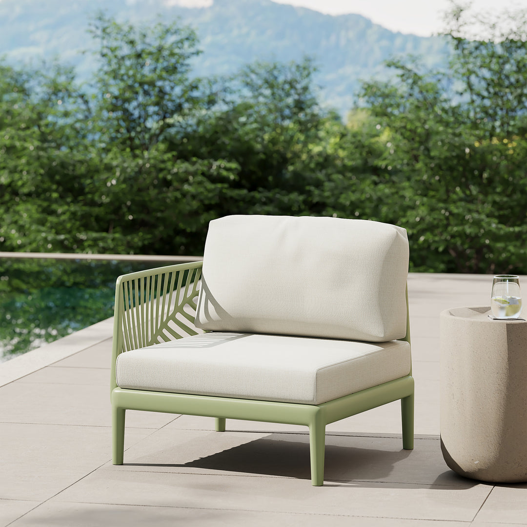 Playa Modern Outdoor Polypropylene Resin Left Arm Facing Deep Seating Sectional Chair