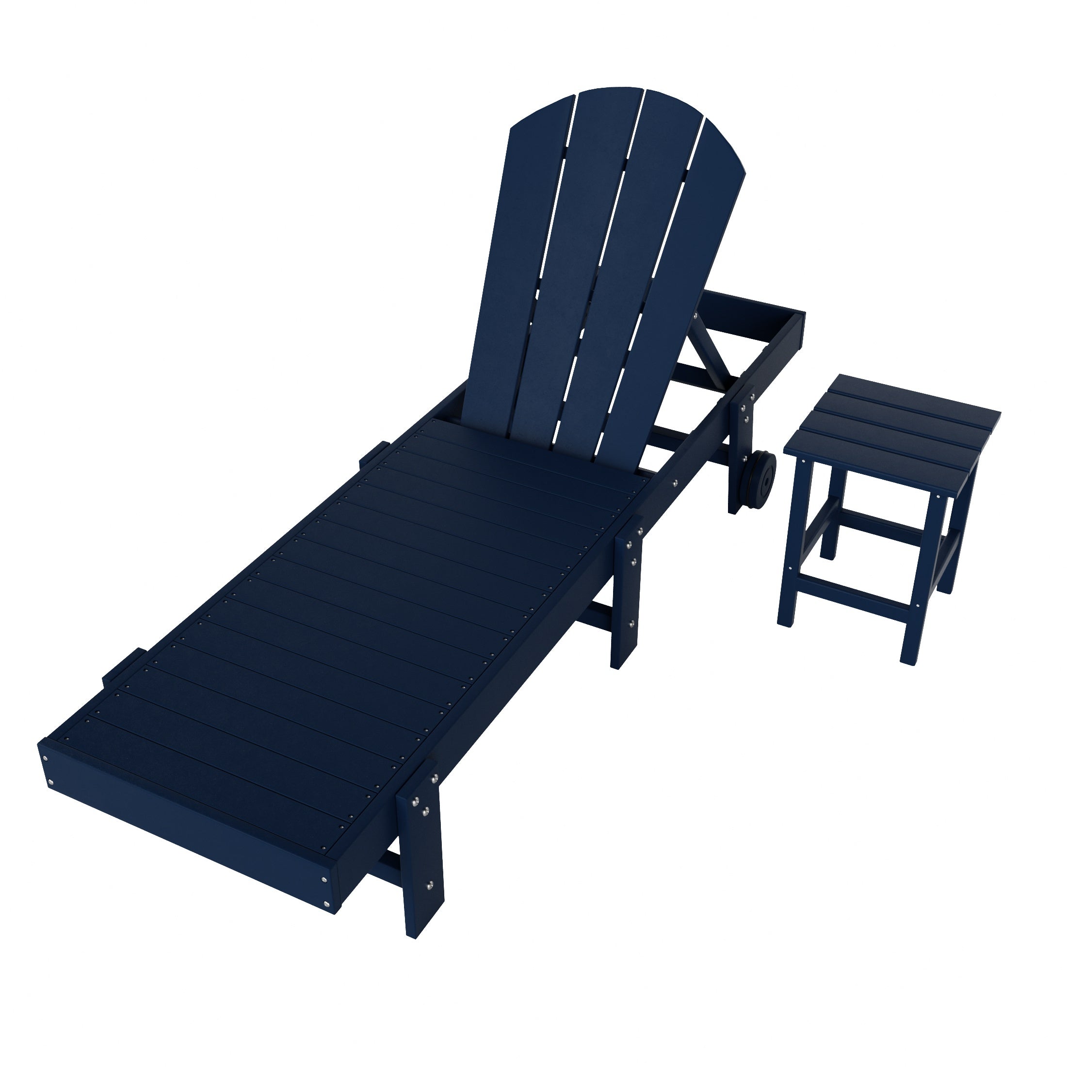 Malibu 2 Piece Adirondack Poly Reclining Chaise Lounge With Wheels