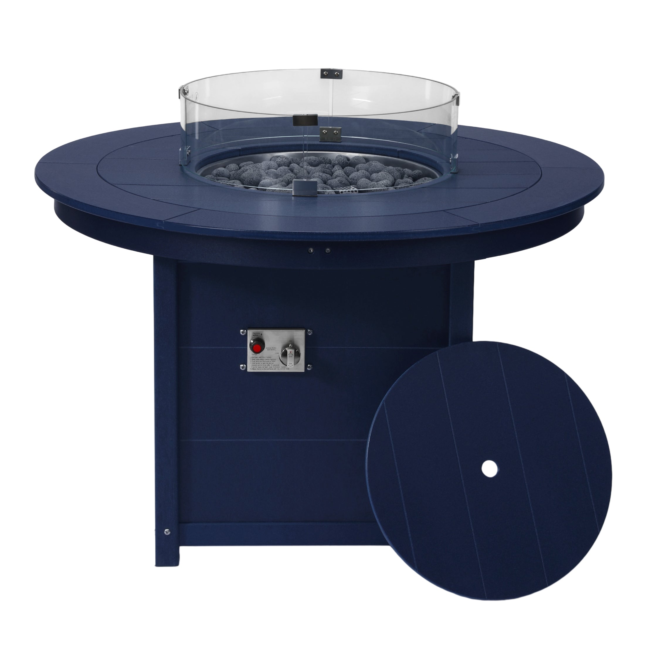 Helios 47" Modern Outdoor Patio Propane Gas Round Fire Pit Table