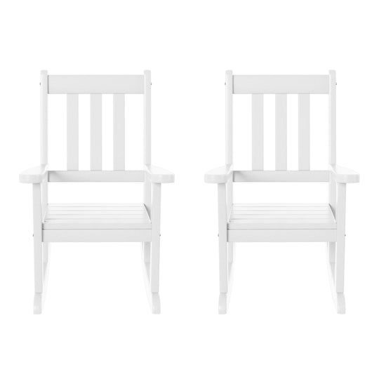 Malibu Outdoor HDPE Plastic Preschool Toddler Rocking Chairs (Set of 2)