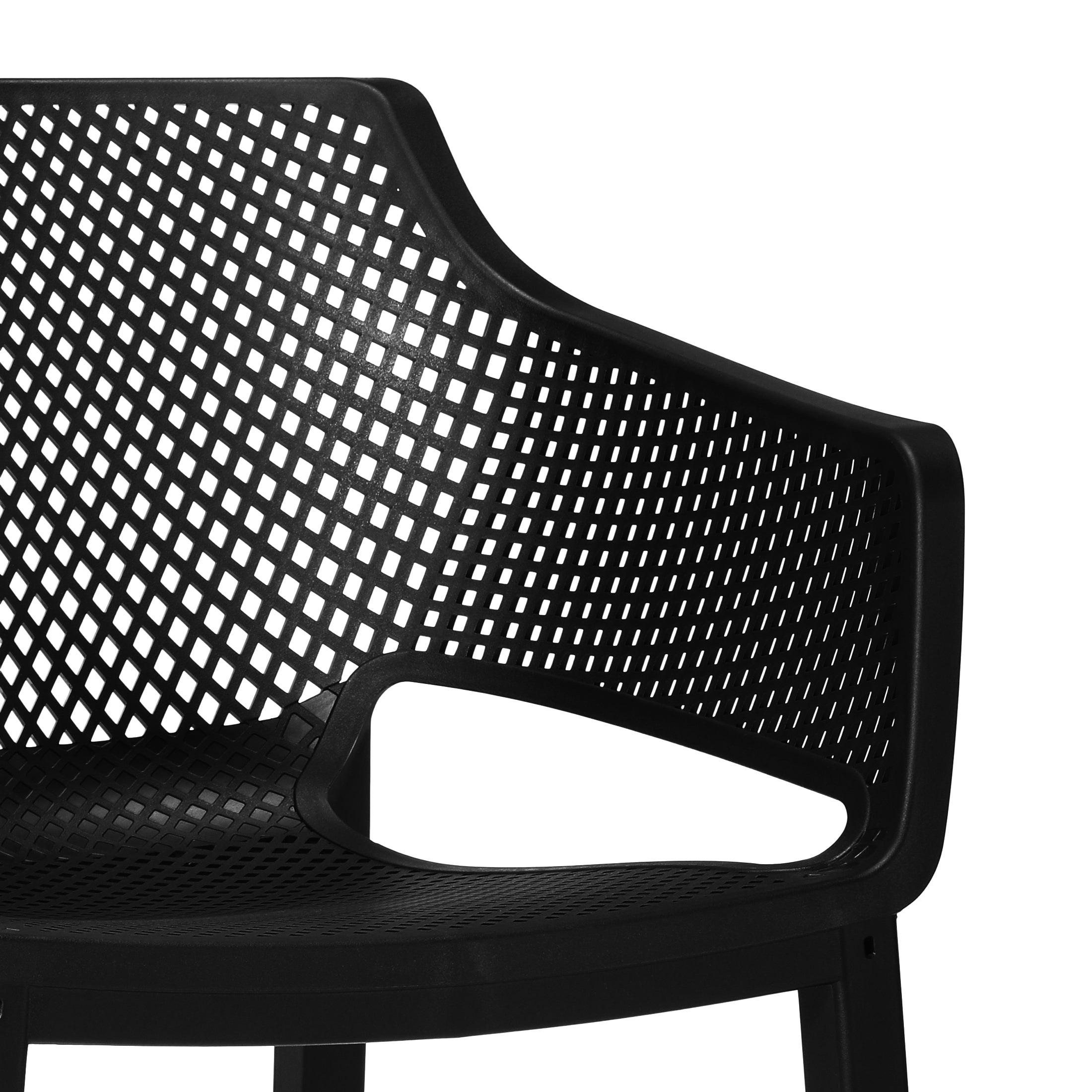 Playa Outdoor Modern Stackable Plastic Resin Patio Dining Armchair (Set of 4)