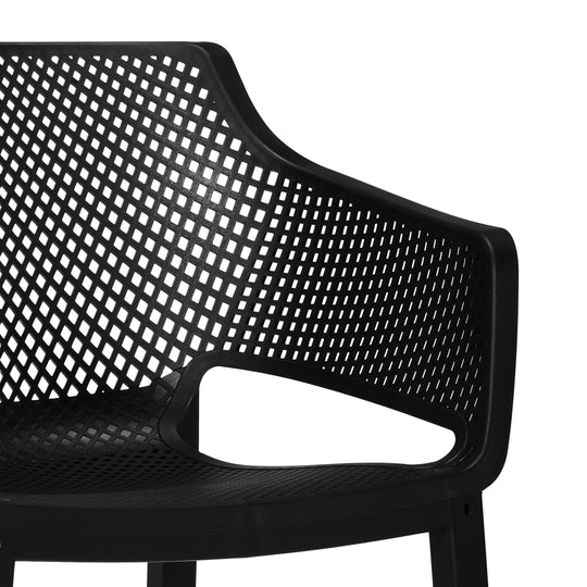 Playa Outdoor Modern Stackable Plastic Resin Patio Dining Armchair (Set of 4)