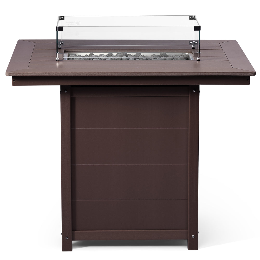 Helios 46" Modern Outdoor Patio Gas Propane Rectangle Fire Pit Table