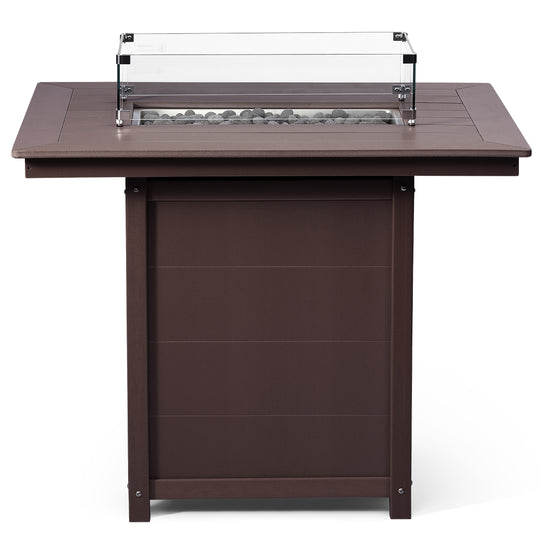 Helios 46" Modern Outdoor Patio Gas Propane Rectangle Fire Pit Table