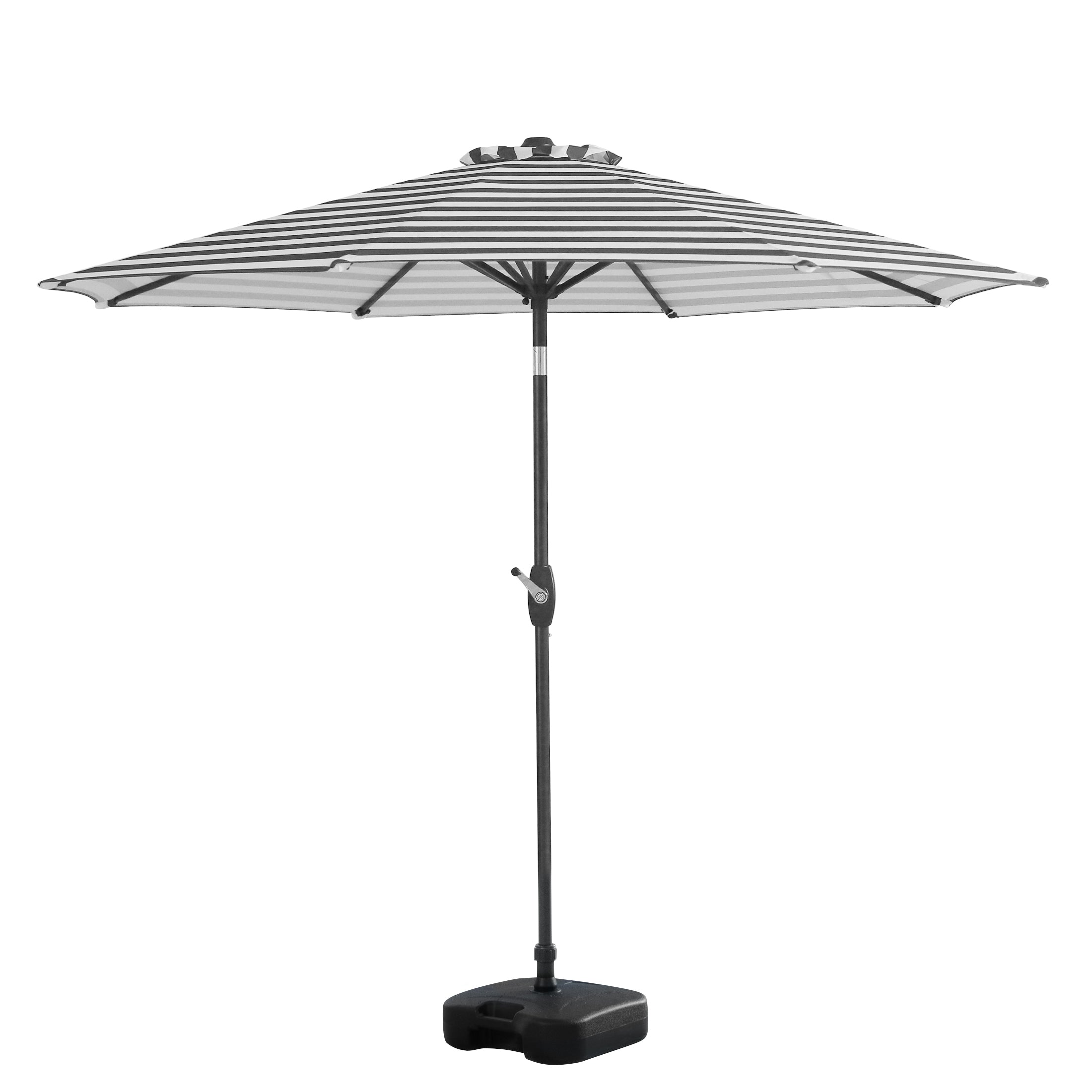 Paolo 9 ft. Patio Table Umbrella with tilt, crank features and free standing square shape weight base kit
