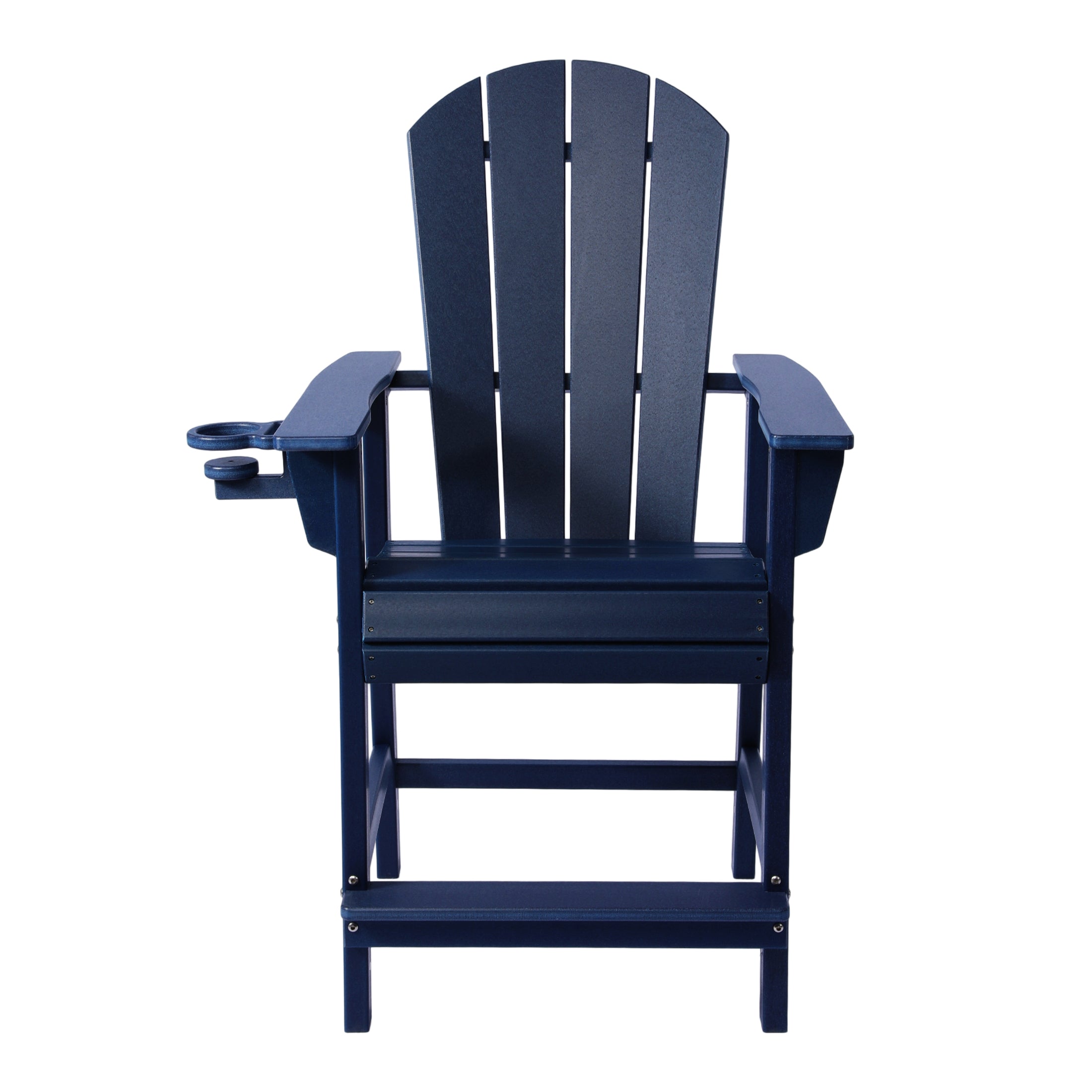 Malibu Outdoor HDPE  Tall Adirondack Counter Height Bar Chair With Cup Holder