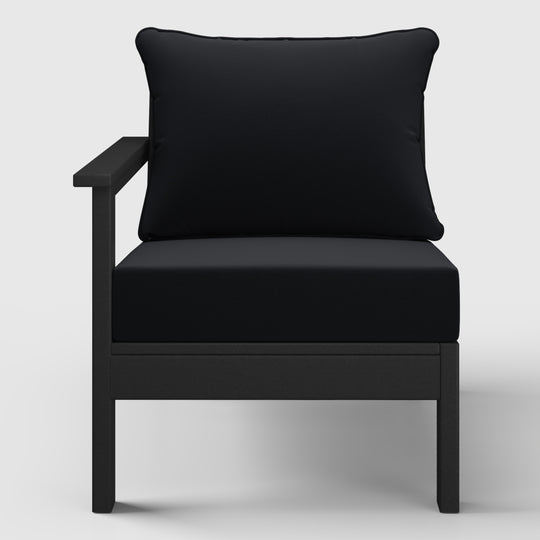Avalon Outdoor Patio HDPE Left Arm Sectional Corner Club Chair with Patio Cushions