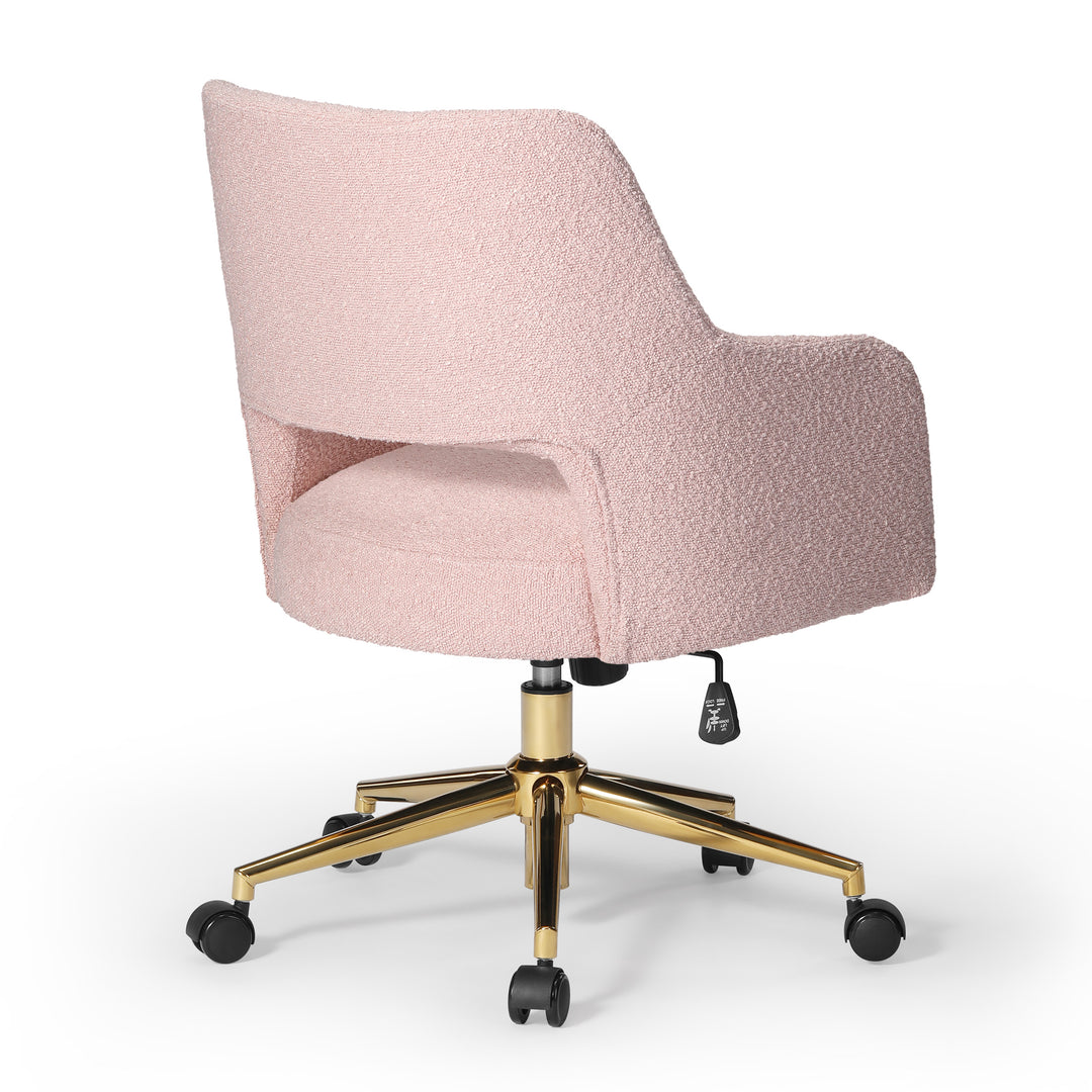 Genevieve Mid-Century Modern Swivel Office Vanity Chair with Wheels