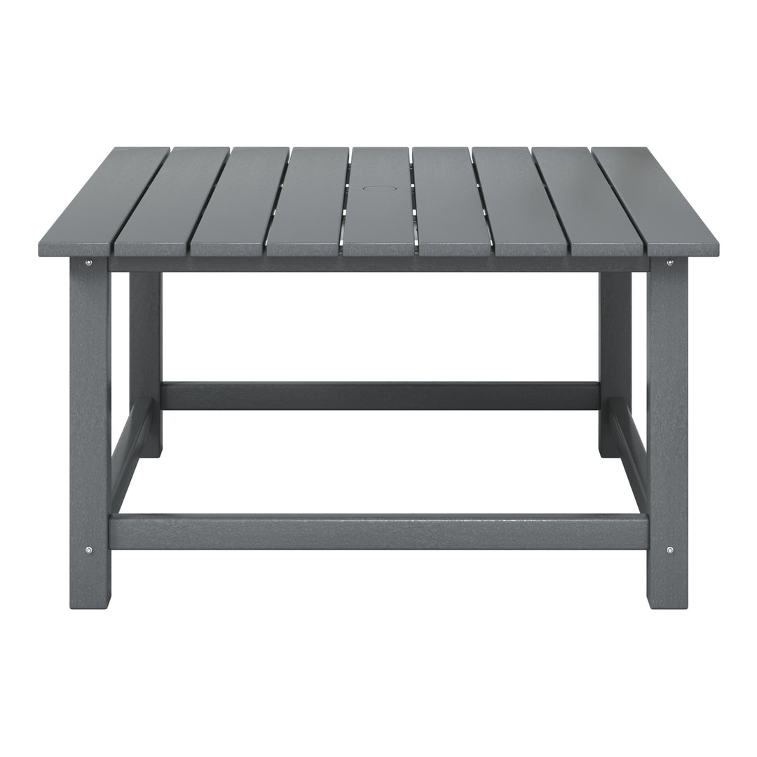Malibu Low Outdoor HDPE Square Patio Coffee Table