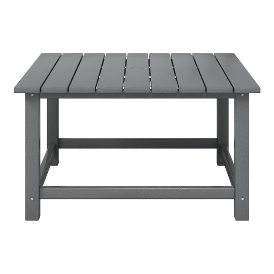 Malibu Low Outdoor HDPE Square Patio Coffee Table