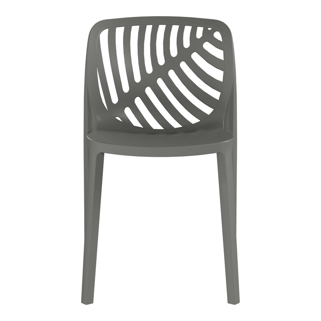 Playa Outdoor Modern Stackable Polypropylene Plastic Patio Bistro Dining Side Chairs (Set of 2)