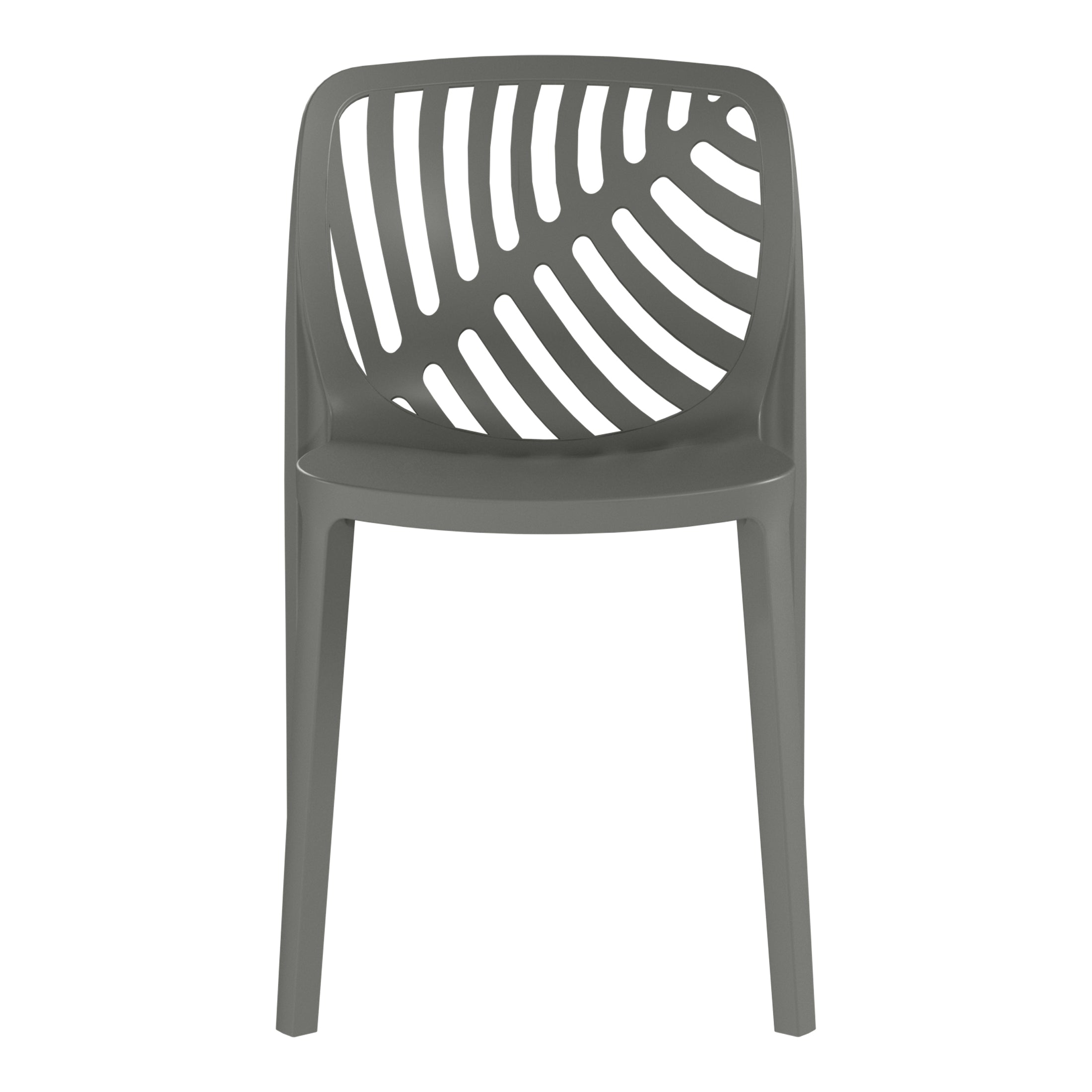 Playa Outdoor Modern Stackable Polypropylene Plastic Patio Bistro Dining Side Chairs (Set of 2)