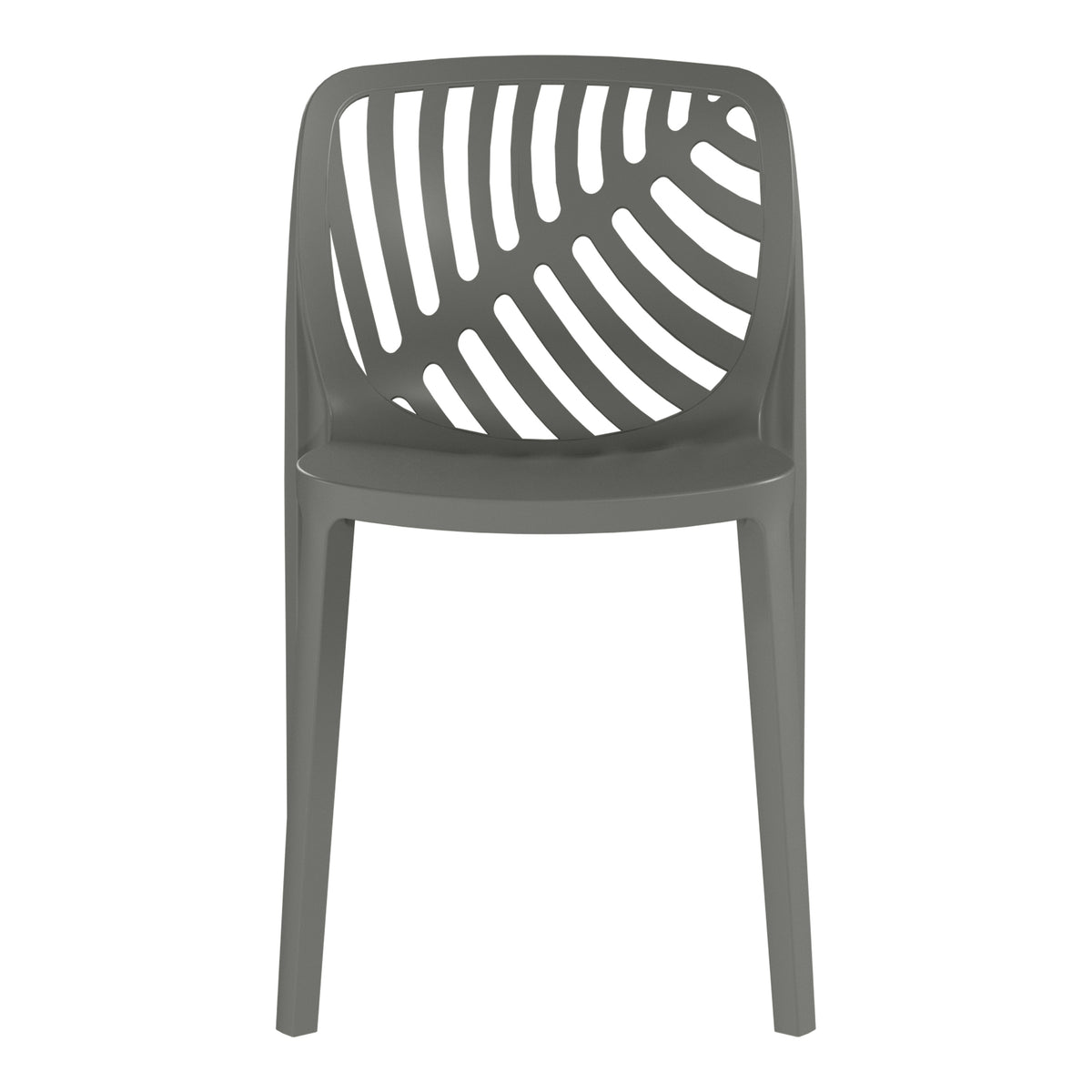 Playa Outdoor Modern Stackable Polypropylene Plastic Patio Bistro Dining Side Chairs (Set of 2)