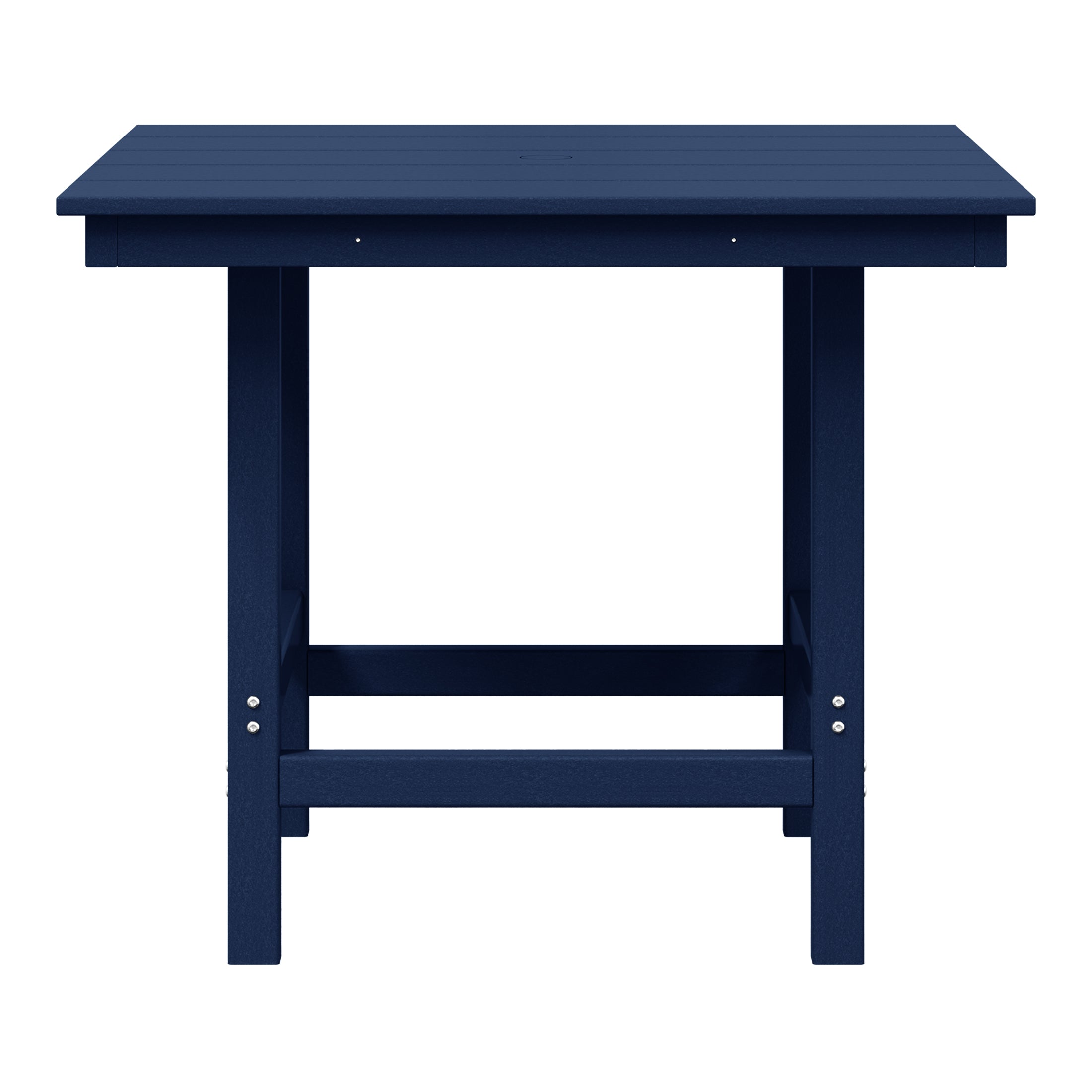 Ashore Outdoor HDPE 36" Square Patio Dining Table with Umbrella Hole