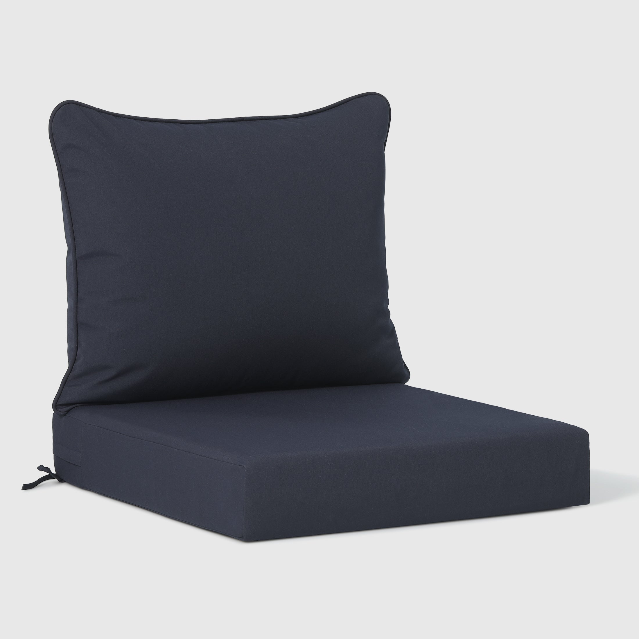 Solace Water Repellent Outdoor 2-Piece Deep Set Patio Seat Back Chair Cushions, 25" x 25"