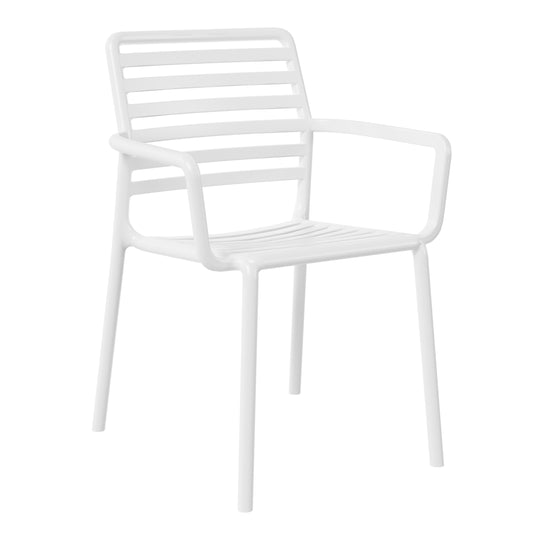 Playa Outdoor Stackable Polypropylene Plastic Resin Dining Armchairs (Set of 4)