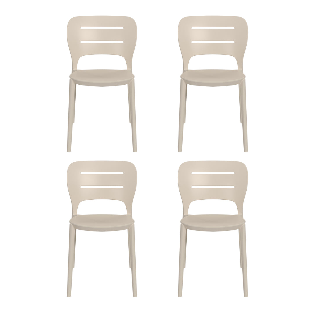 Playa Outdoor Modern Stackable Plastic Patio Dining Side Chairs (Set of 4)