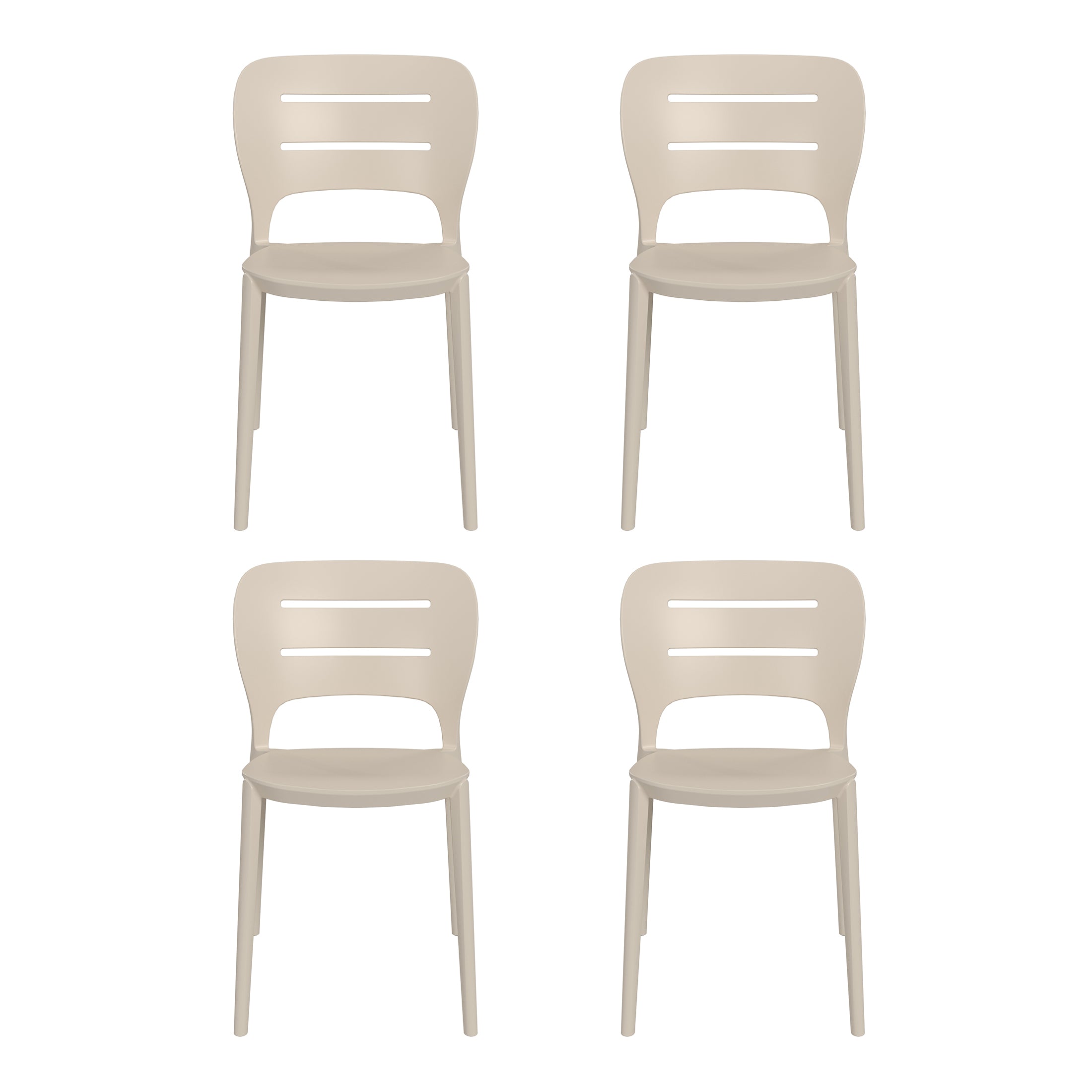 Playa Outdoor Modern Stackable Plastic Patio Dining Side Chairs (Set of 4)