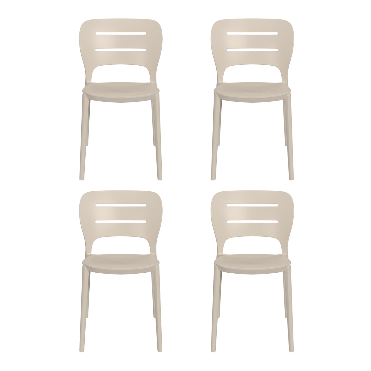 Playa Outdoor Modern Stackable Plastic Patio Dining Side Chairs (Set of 4)