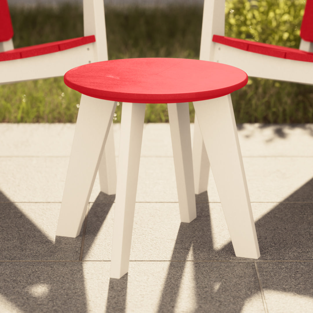 Pacifica HDPE Plastic Outdoor Round Adirondack Patio Side Table