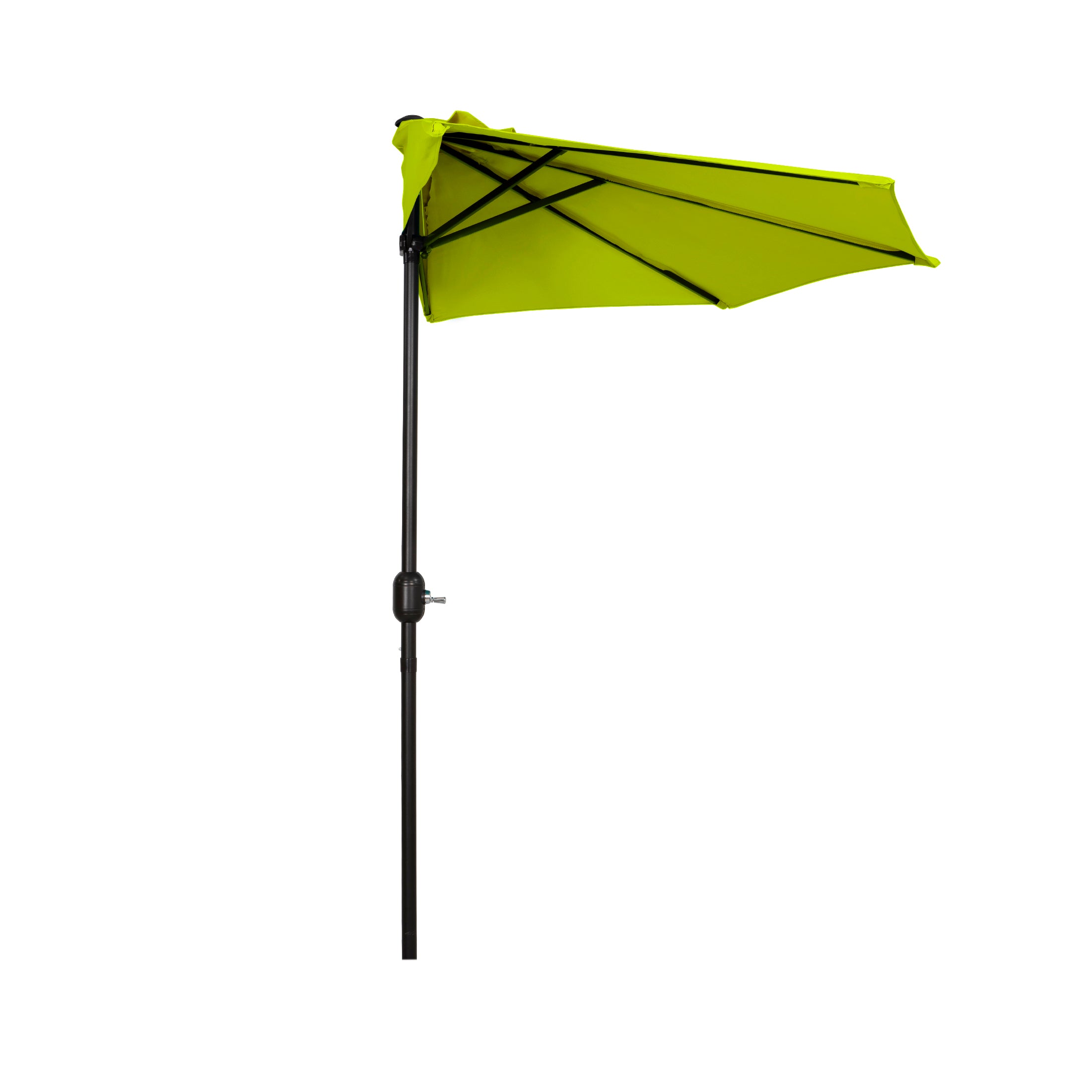 Lanai 9 ft. Aluminum Half Market Crank Lift Patio Umbrella