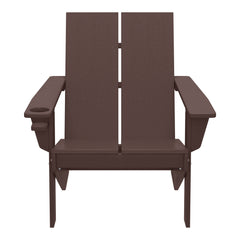 Riviera Outdoor HDPE Modern Adirondack Chair with Cup Holder