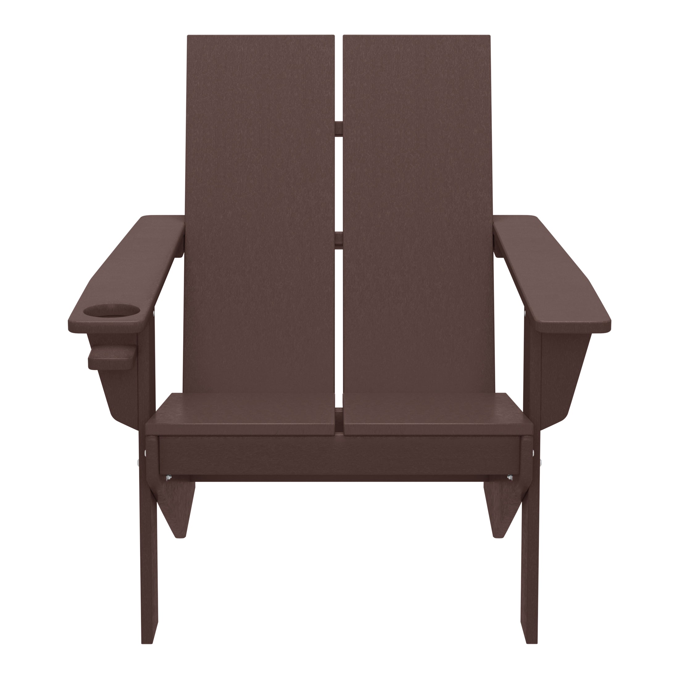 Riviera Outdoor HDPE Modern Adirondack Chair with Cup Holder (Set of 2)