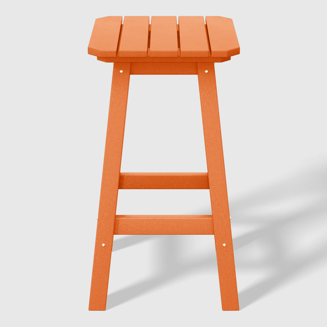 Malibu 24" HDPE Outdoor Patio Counter High Backless Square Bar Stool