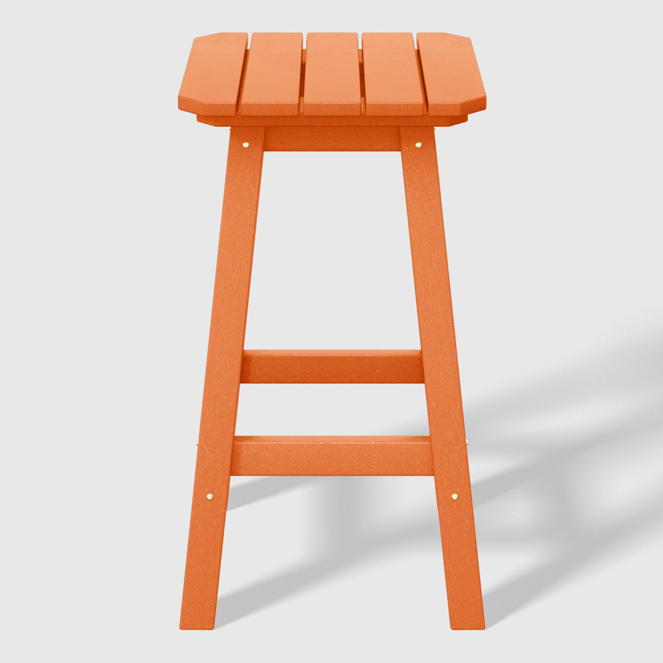 Malibu 24" HDPE Outdoor Patio Counter High Backless Square Bar Stool