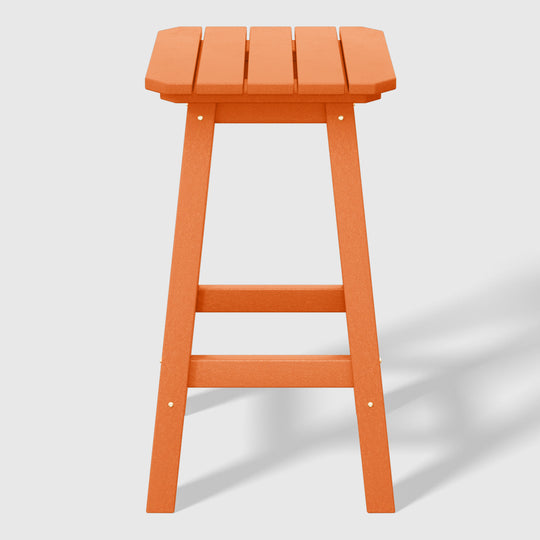 Malibu 24" HDPE Outdoor Patio Counter High Backless Square Bar Stool