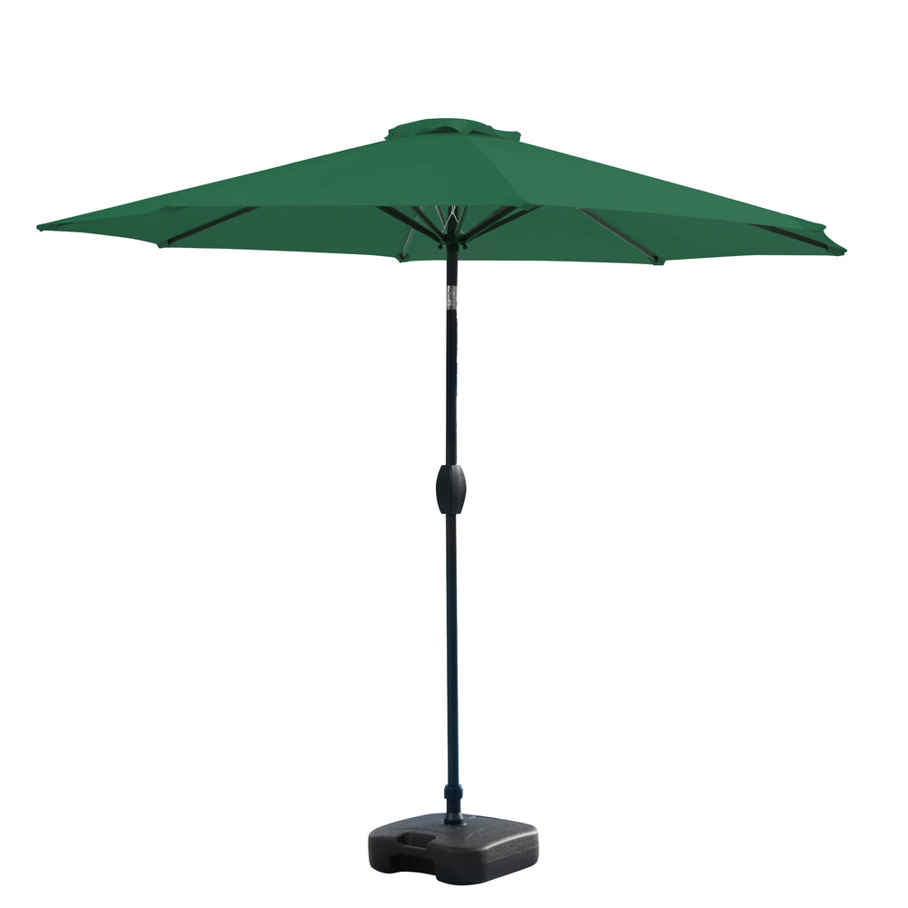 Paolo 9 ft. Patio Table Umbrella with tilt, crank features and free standing square shape weight base kit