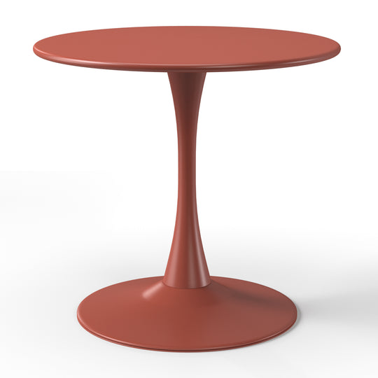 Playa 5-Piece Outdoor Indoor Round Metal Dining Table Set And Stackable Resin Patio Dining Side Chairs