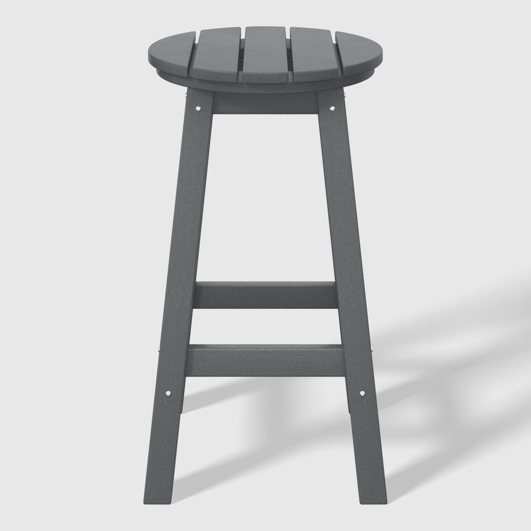 Malibu 24" HDPE Outdoor Patio Round Counter Height Bar Stool (Set of 2)