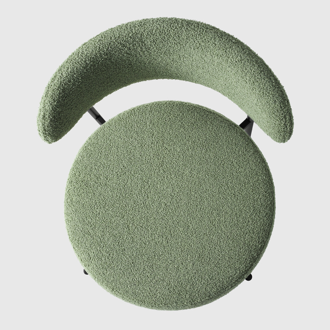 Alexandria Mid-Century Modern Upholstered Sherpa Round Dining Chairs (Set of 4)