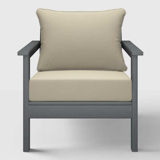 Avalon Outdoor Modern HDPE Patio Club Chairs with Deep Seat Cushions (Set of 2)