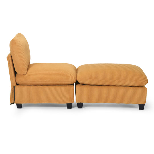 Hearthside 68.5" Corduroy Upholstered Indoor Chaise Lounge Chair