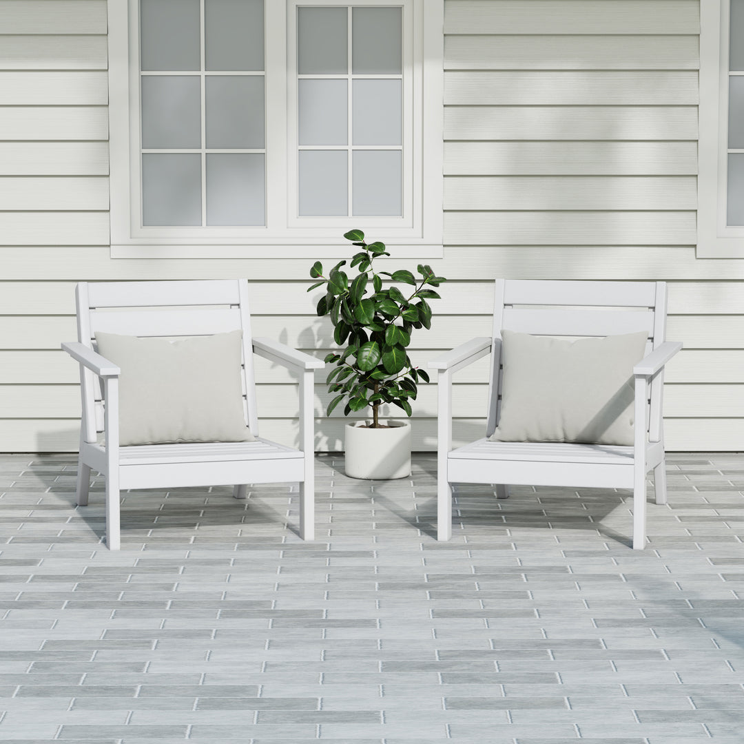 Avalon Outdoor Patio HDPE Deep Seating Armchair (Set of 2)