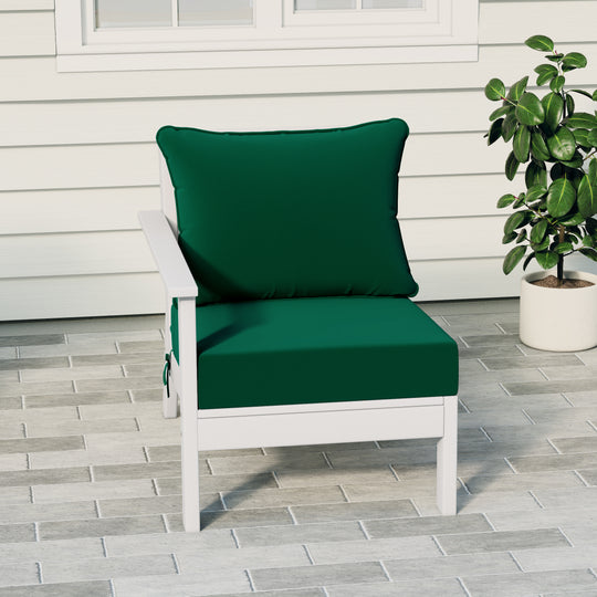 Avalon Outdoor Patio HDPE Left Arm Sectional Corner Club Chair with Patio Cushions
