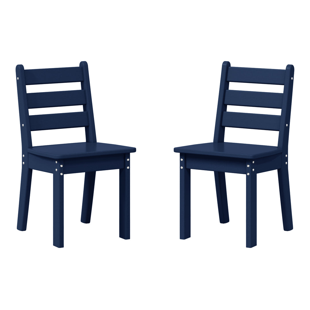 Treehouse Outdoor HDPE Kids Plastic Toddler Dining Chair (Set of Two)
